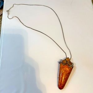 Antique amber pendant necklace